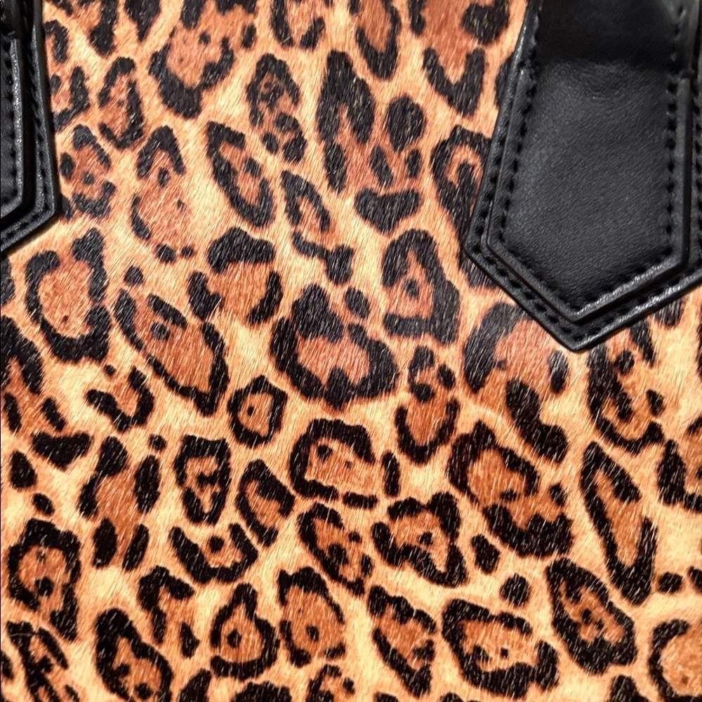 White House Black Market Leopard and Black Satchel - Picture 3 of 11